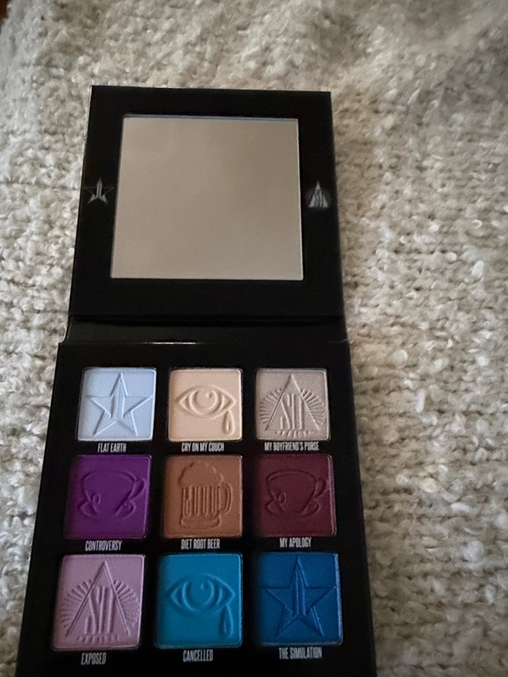 Jeffree Star Mini Eyeshadow Palette — Purple, Blue, Tan, Cream, Brown